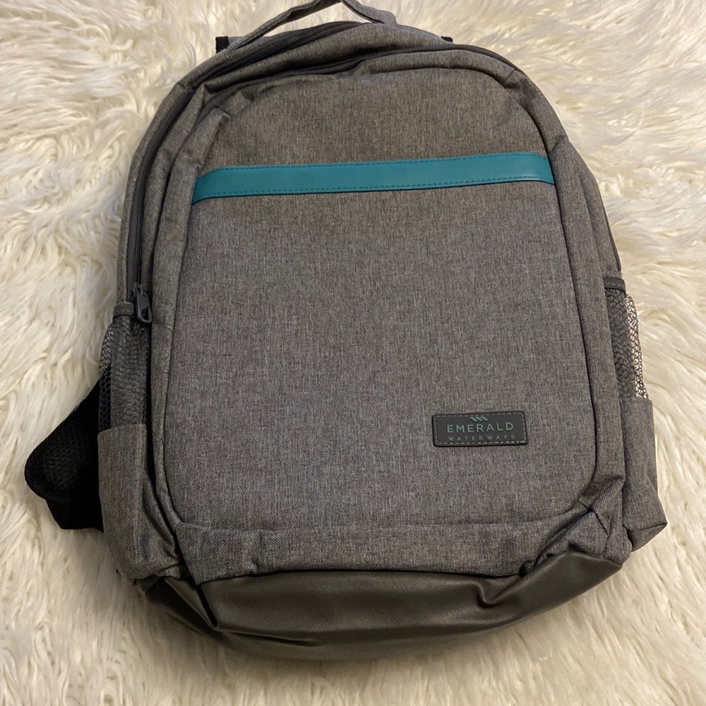 Gray Backpack BNWOT please see all pictures padded back gray and teal color